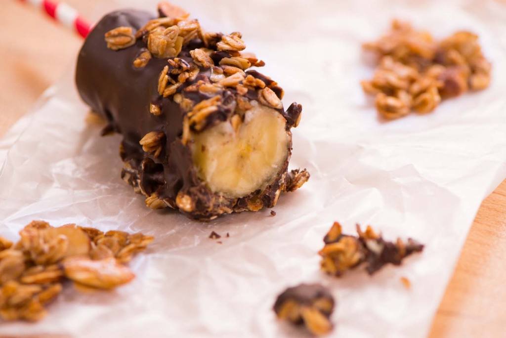 Chocolate Granola Banana Pops