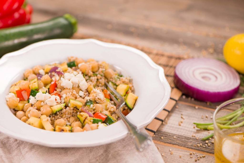 Individual Chickpea and Oat Salads