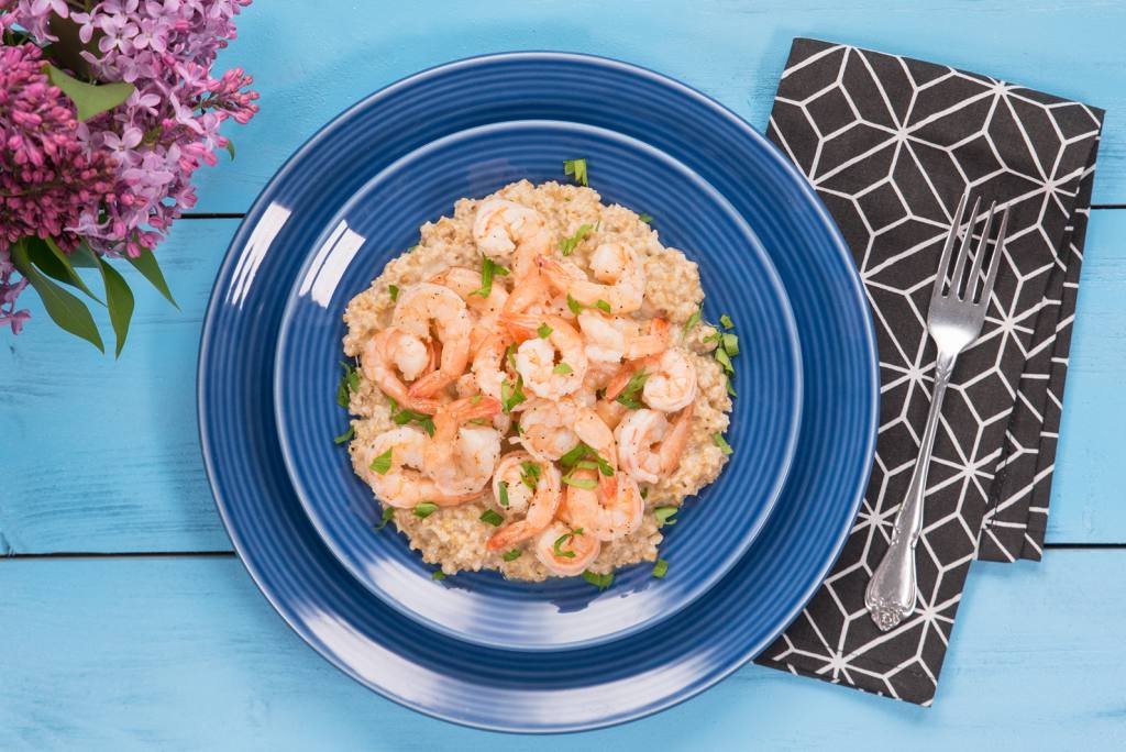 Lemony Shrimp and Parmesan Oats