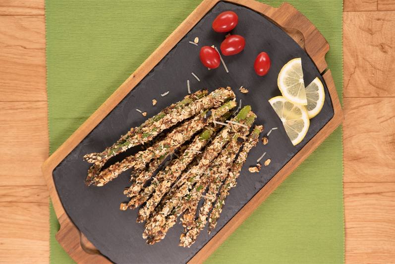 Parmesan and Oat Breaded Asparagus