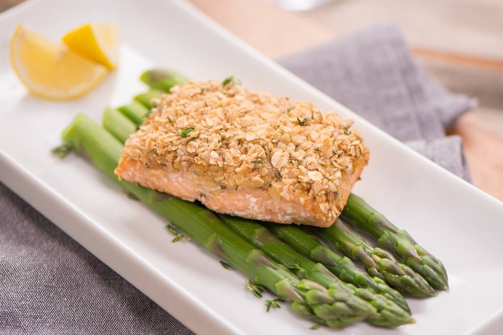 Honey Mustard Oat-Crusted Salmon