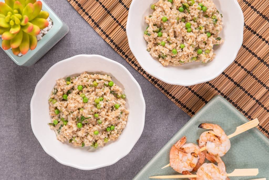 Oat Risotto With Parmesan And Peas