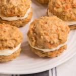 Carrot oat cakes filled with cream cheese frosting