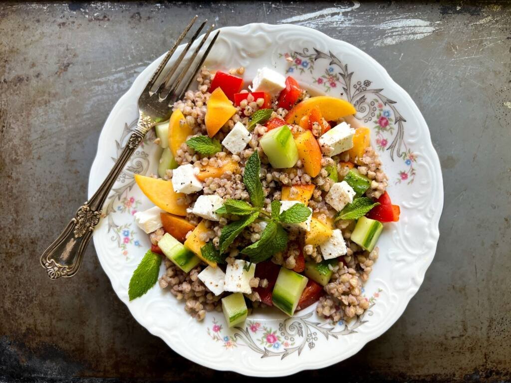 OatGrain Peach and Feta Salad Oats Everyday
