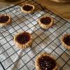 Oat and date little baskets filled with marmalade