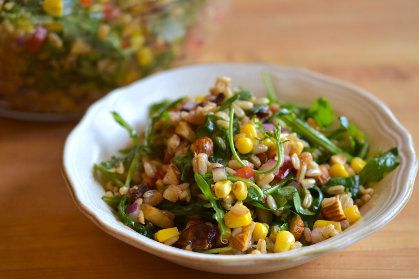 Oat salad with smokey honey dressing